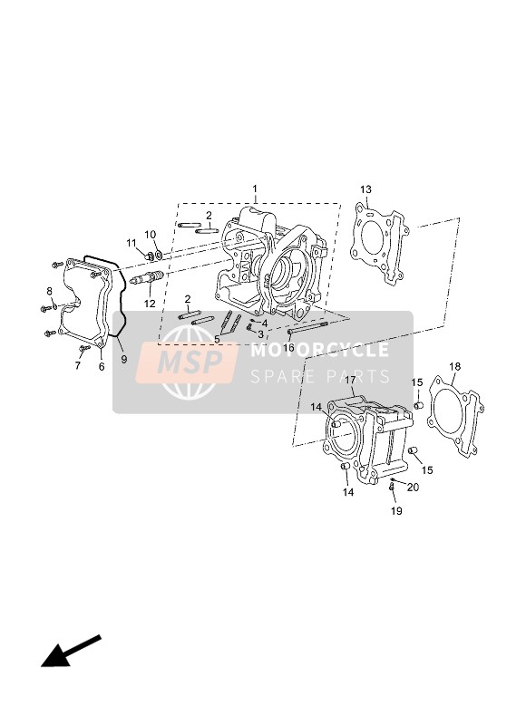 1B9113510000, Gasket, Cylinder, Yamaha, 2